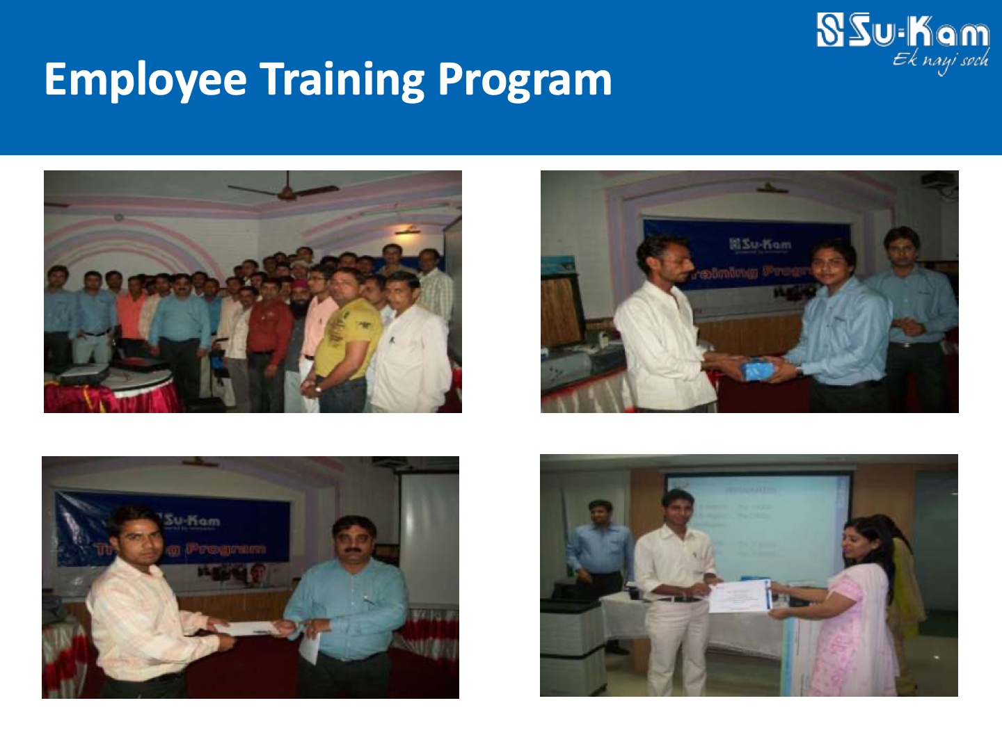 Employee Training Program — Su-Kam culture deck slide