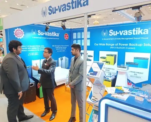 Su-Vastika at an industry exhibition